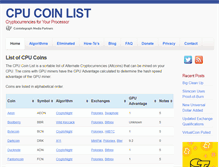 Tablet Screenshot of cpucoinlist.com